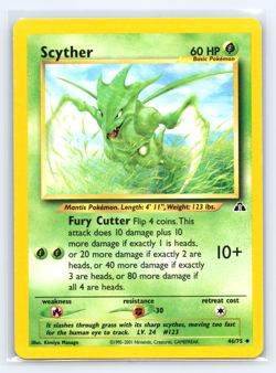 Scyther 46/75 - Neo Discovery - 2001 WOTC Vintage Pokemon TCG Card - LP - Image 1