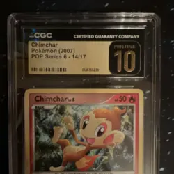 CGC Pristine 10 Chimchar POP Series 6 14/17 Pokemon Card 2007 - Image 5