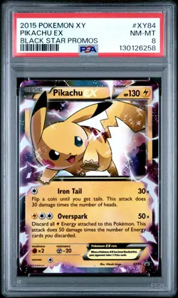 2015 POKEMON XY BLACK STAR PROMOS PIKACHU EX #XY84 PSA 8 NM #130126258 - Image 1