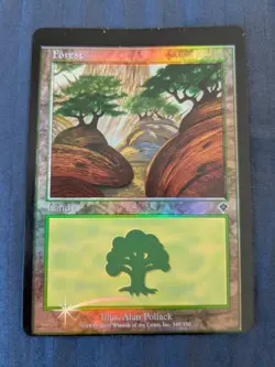 Rare Miscut FOIL Invasion Forest Misprint - MTG Magic the Gathering - Image 1
