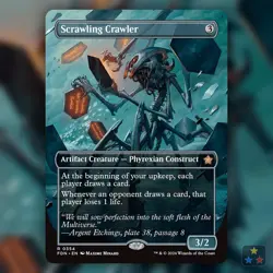 1x Scrawling Crawler MTG Foundations Borderless Showcase NM - Image 1