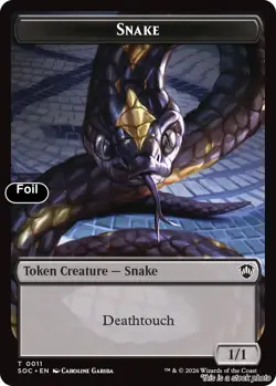 Snake // Zombie Double-Sided Token Foil NM [SOC - 11 // 12] - Image 1
