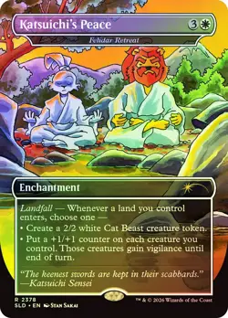 MTG FOIL Felidar Retreat(Katsuichi's Peace) (Usagi Yojimbo) Borderless - Secret - Image 1