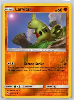 Larvitar 115/214 C Lost Thunder Reverse Holo LP Pokemon - Image 1