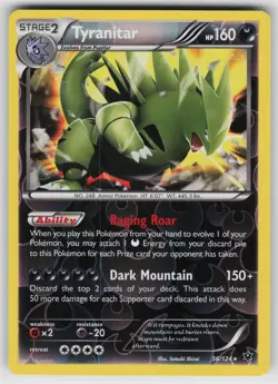 Tyranitar 56/124 Holo R Fates Collide Reverse Holo LP Pokemon - Image 1