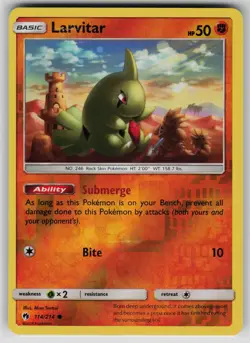 Larvitar 114/214 C Lost Thunder Reverse Holo MP Pokemon - Image 1