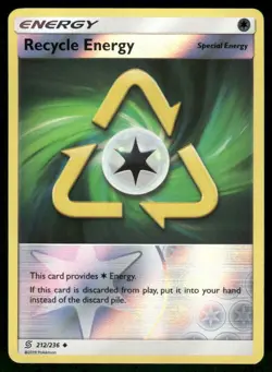 Recycle Energy 212/236 Uncommon Unified Minds Pokemon Reverse Holo Near Mint - Image 1