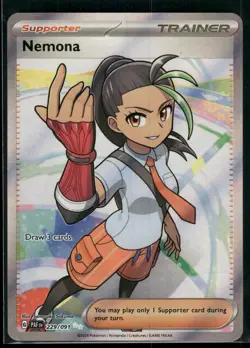 NEMONA 229/091 ULTRA RARE PALDEAN FATES POKEMON HOLO NM/M - Image 1