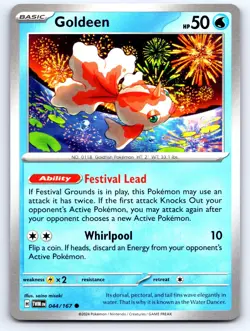 Goldeen 044/167 Common Twilight Masquerade Pokemon Lightly Played - Image 1