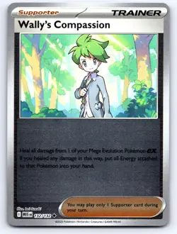 Wally's Compassion 132/132 Uncommon Mega Evolution Pokemon Reverse Holo LP - Image 1