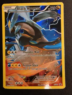 Pokemon TCG Black Kyurem XY80 Full Art Black Star Holo DAMAGED - Image 1