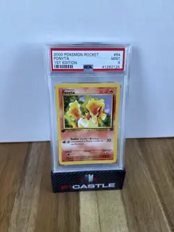 2000 Pokemon Team Rocket Ponyta 1st Edition #64 PSA 9 (Crack In Case, See Photo) - Image 1