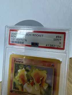 2000 Pokemon Team Rocket Ponyta 1st Edition #64 PSA 9 (Crack In Case, See Photo) - Image 3