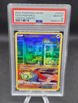 Pokemon PSA 10 GEM MT Dunsparce GG23/GG70 Crown Zenith Holofoil 2023 - Image 1