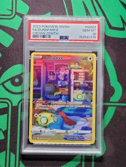 Pokemon PSA 10 GEM MT Dunsparce GG23/GG70 Crown Zenith Holofoil 2023 - Image 3