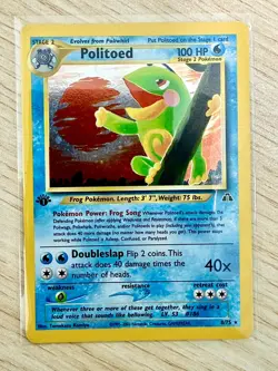 2001 POKEMON NEO DISCOVERY #8 POLITOED First Edition HOLO LP - Image 1