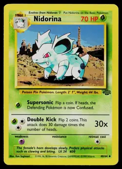 NIDORINA 40/64 UNCOMMON JUNGLE POKEMON UNLIMITED LP - Image 1