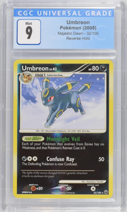 Pokemon Umbreon Majestic Dawn Reverse Holo Rare #32 CGC 9 Mint - Image 1