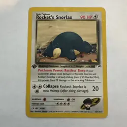 Pokemon TCG Rocket's Snorlax 33/132 1st EDITION - Image 1