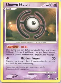 2008 Great Encounters Unown [H] Rare #29/106 - Image 1