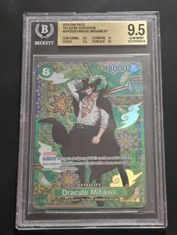 **Gem Mint Dracule Mihawk SP One Piece The Azure Sea's Seven EN OP12-030 BGS 9.5 - Image 1