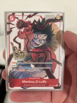 Monkey D. Luffy RARE 3RD ANNIVERSARY PROMO ALT ART ST01-012 ONE PIECE TCG NM - Image 2