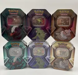 Lot of 6 Triple Whammy Collector Sealed Tin Set Pokemon TCG -18 Packs - Image 1