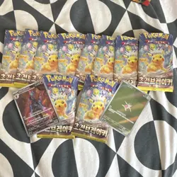 Pokemon TCG surging sparks ex Korean Booster Pack Lot 10 packs. includes 2 AR’s - Image 1