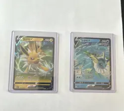 Pokemon TCG Jolteon V & Vaporeon V Chinese Holo Full Art Cards Lot 2 - Image 1