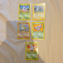 Wizards of the Coast Pokemon TCG Base Set 5 Card Lot 1999 English Nidoran - Image 1