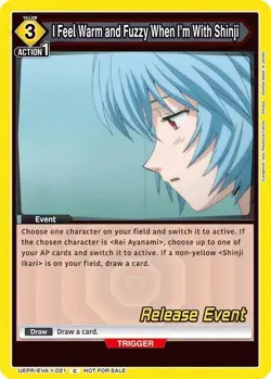 I Feel Warm and Fuzzy When I'm With Shinji Release - UEPR/EVA-1-021 Union Arena - Image 1