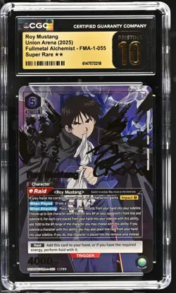 Union Arena GRADED Roy Mustang FMA SR Two Stars PRISTINE BLACK LABEL 10 CGC ENG - Image 1