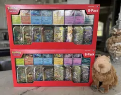 (2x) Costco Pokemon Prismatic Evolutions Mini Tins 8 Pack (16 Mini Tins) - Image 1
