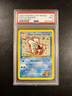 Pokemon Gym Heroes #55 - Misty's Seaking - MINT - 1st Edition - PSA 9! - Image 1