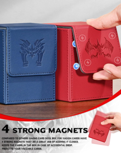 Card Deck Box for Yugioh MTG Cards, 100+ Deck Case with 2 Dividers Fits TCG CCG, - Image 5