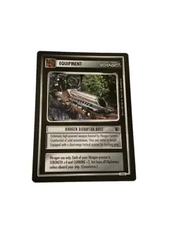 Star Trek CCG Equipment Hirogen Disruptor Rifle Black Boarder Voyager Card - Image 1