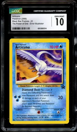 CGC 10 GEM MINT Articuno # 22 WOTC Black Star PROMO Pokemon Card 014 - Image 2