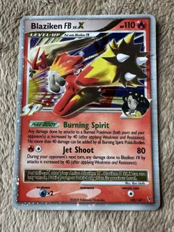 2009 Pokemon TCG Supreme Victors Blaziken FB Lv.X Holo Card 142/147 LP - Image 1