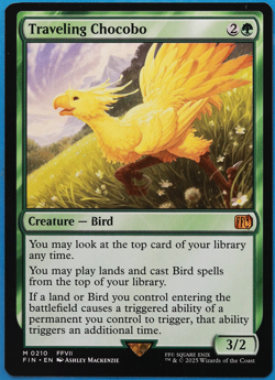 Traveling Chocobo Final Fantasy MINT Green Mythic Rare CARD (503113) ABUGames - Image 1