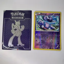 Pokemon Card 2014 Skorupi 38/111 XY Furious Fists Reverse Holo + MewTwo Sleeve - Image 1