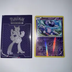 Pokemon Card 2014 Skorupi 38/111 XY Furious Fists Reverse Holo + MewTwo Sleeve - Image 2