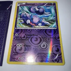 Pokemon Card 2014 Skorupi 38/111 XY Furious Fists Reverse Holo + MewTwo Sleeve - Image 4