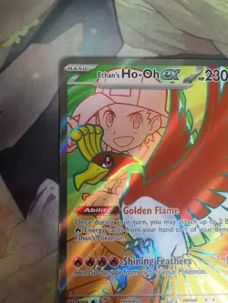 Pokemon TCG Destined Rivals Ethan's Ho-Oh EX Ultra Rare Full Art Card 209/182 - Image 3
