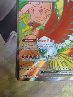 Pokemon TCG Destined Rivals Ethan's Ho-Oh EX Ultra Rare Full Art Card 209/182 - Image 4
