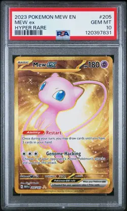 2023 Pokemon Mew ex Full Art 151 UPC Gold Metal Promo Card 205/165 PSA 10 GEM MT - Image 1