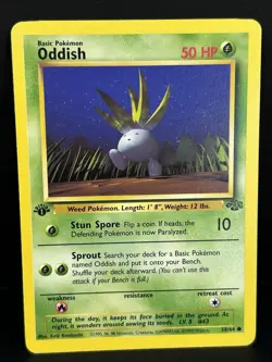 Vintage Wotc Oddish 1st Edition 58/64 - Pokemon Card - Jungle Set Common - Image 1