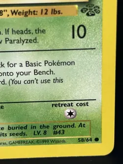 Vintage Wotc Oddish 1st Edition 58/64 - Pokemon Card - Jungle Set Common - Image 4