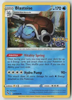 Blastoise 017/078 - Pokemon GO Holo - PTCG - Image 1