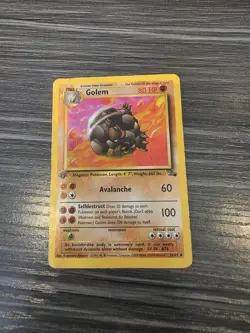 Golem 36/62 1st Edition Fossil Uncommon MP Pokemon Card - Image 1