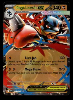 Mega Lucario ex 113/217 Double Rare Ascended Heroes Pokemon Holo - Image 1
